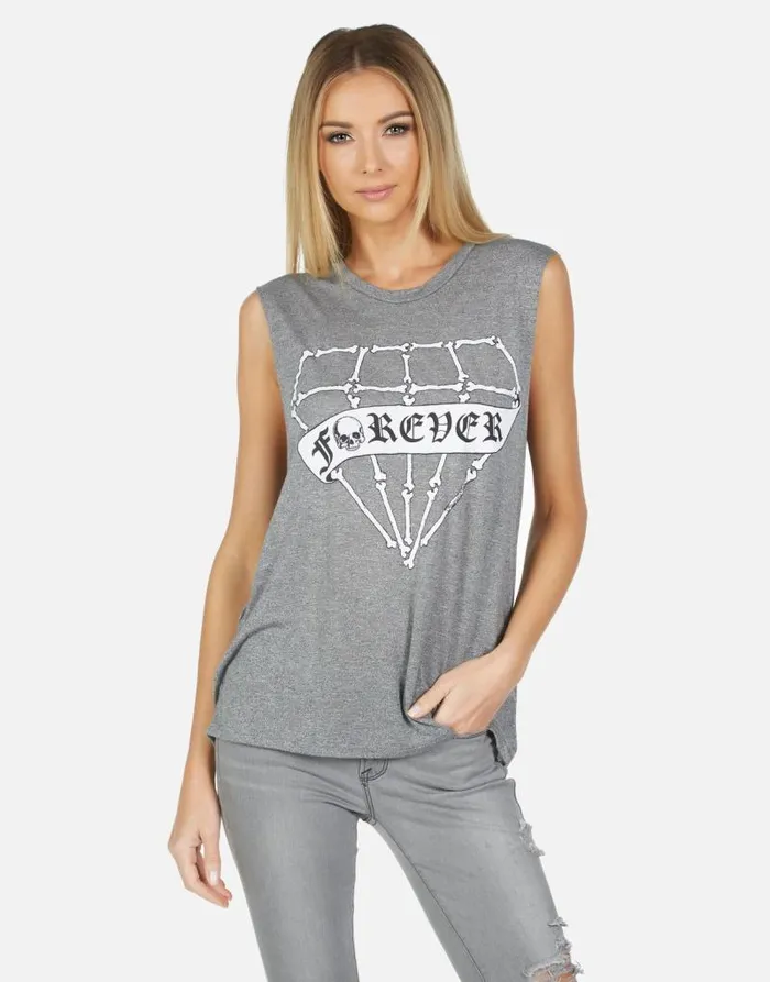 Kel Bone Diamond Heather Grey Women Lauren Moshi Tanks