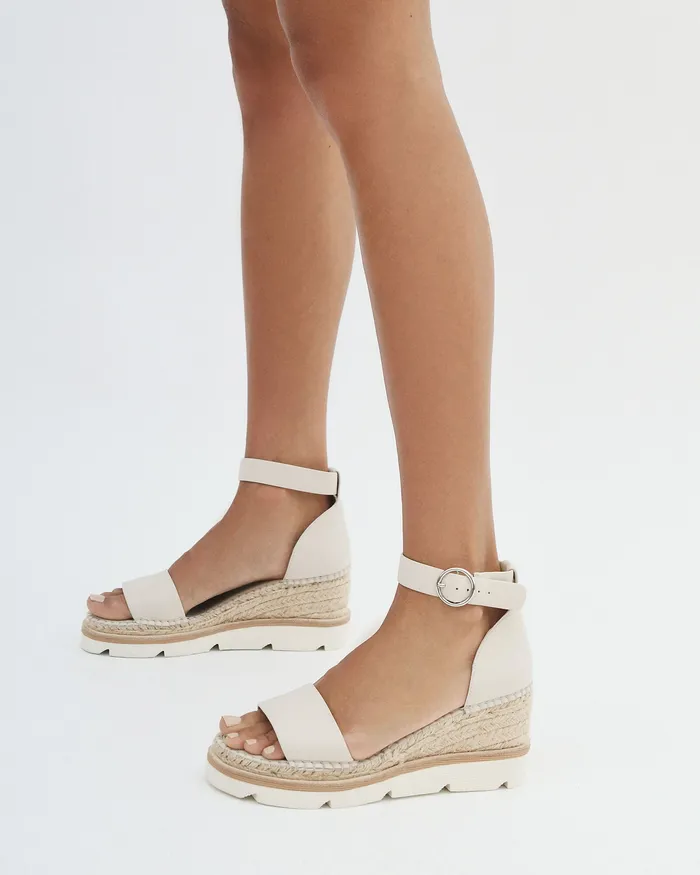 Kelly mid heel wedges bone leather MID HEELS jomercer Women Kelly mid heel wedges bone leather MID HEELS jomercer Women