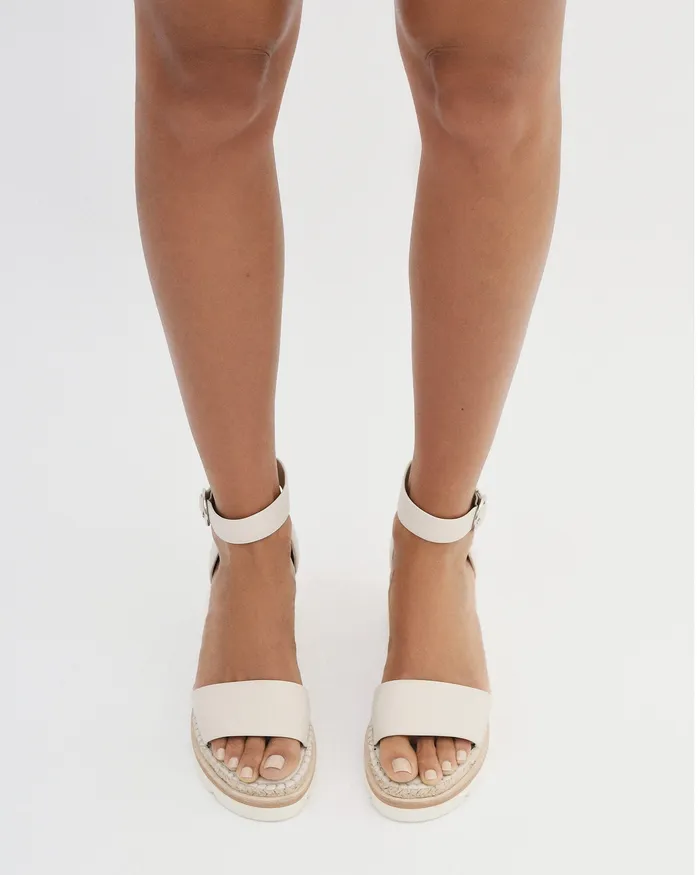 Kelly mid heel wedges bone leather MID HEELS jomercer Women Kelly mid heel wedges bone leather MID HEELS jomercer Women