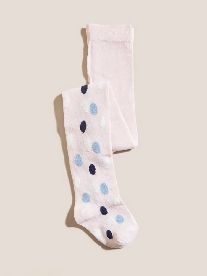 Kids ACCESSORIES White Stuff Spot Tights Pink Multi Kids ACCESSORIES White Stuff Spot Tights Pink Multi
