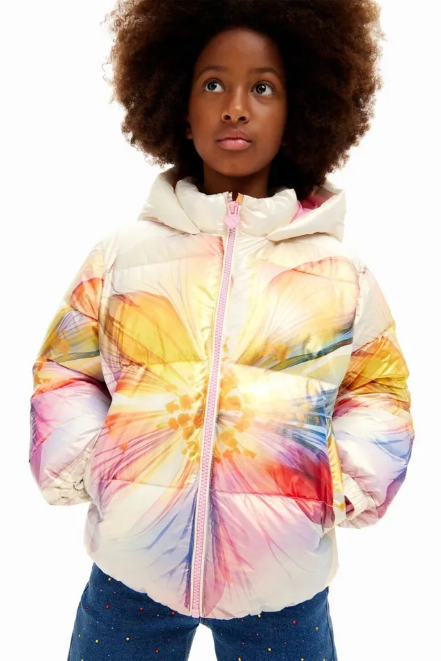 Kids Coats And Jackets Desigual Metallic Floral Coat