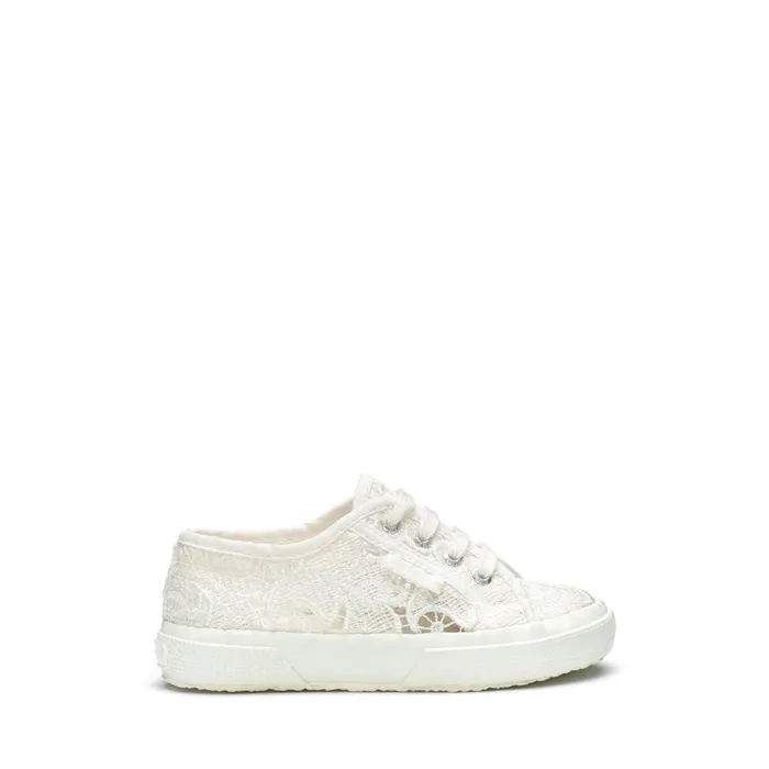 Kids Girl 2750 KIDS MACRAME Sneaker TOTAL WHITE AVORIO Superga Low Cut