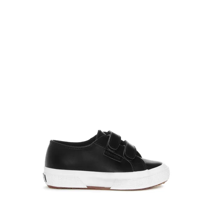 Kids Kid Unisex 2750 KIDS STRAPS VEGAN MATERIAL Sneaker BLACKWHITE Superga Low Cut