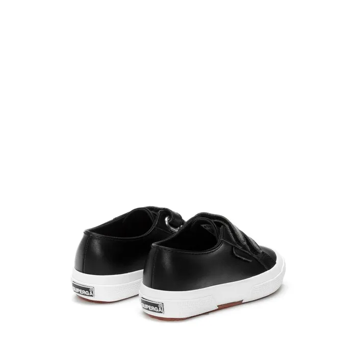 Kids Kid Unisex 2750 KIDS STRAPS VEGAN MATERIAL Sneaker BLACKWHITE Superga Low Cut