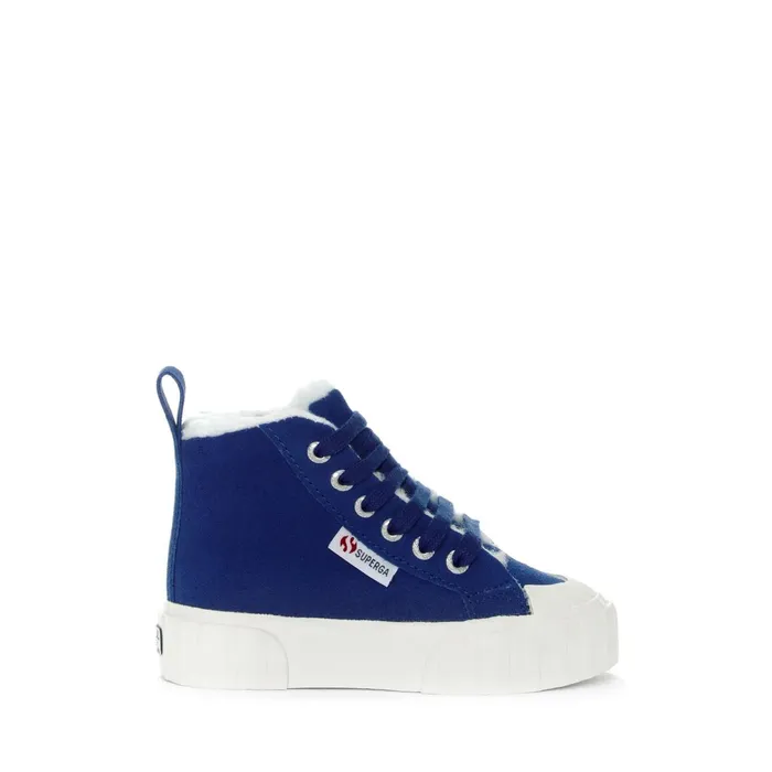 Kids Sneakers Kid Unisex 2696 KIDS STRIPE SUEDE Mid Cut BLUE ROYALFAVORIO Superga High Top