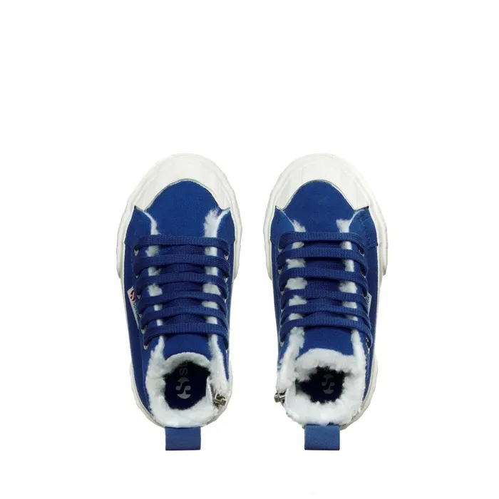 Kids Sneakers Kid Unisex 2696 KIDS STRIPE SUEDE Mid Cut BLUE ROYALFAVORIO Superga High Top