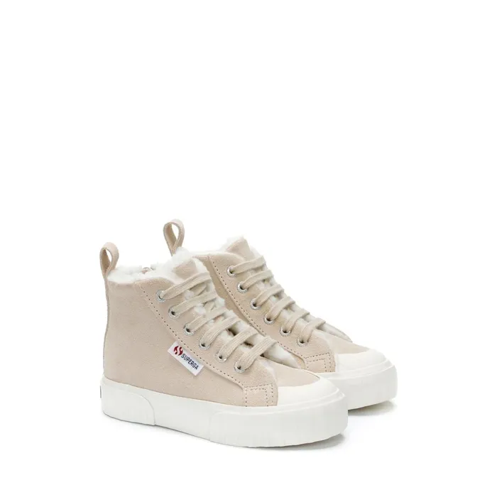 Kids Sneakers Kid Unisex 2696 KIDS STRIPE SUEDE Mid Cut PINK ALMONDFAVORIO Superga Children