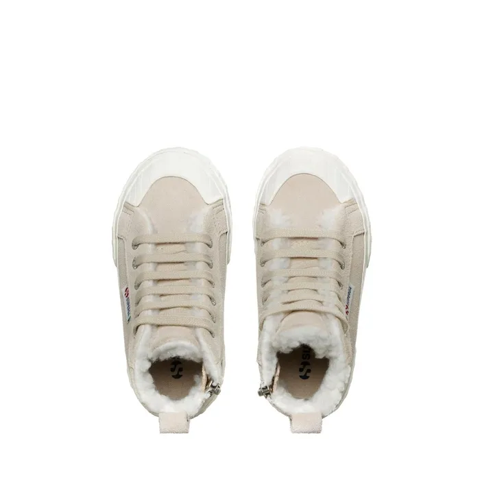 Kids Sneakers Kid Unisex 2696 KIDS STRIPE SUEDE Mid Cut PINK ALMONDFAVORIO Superga Children