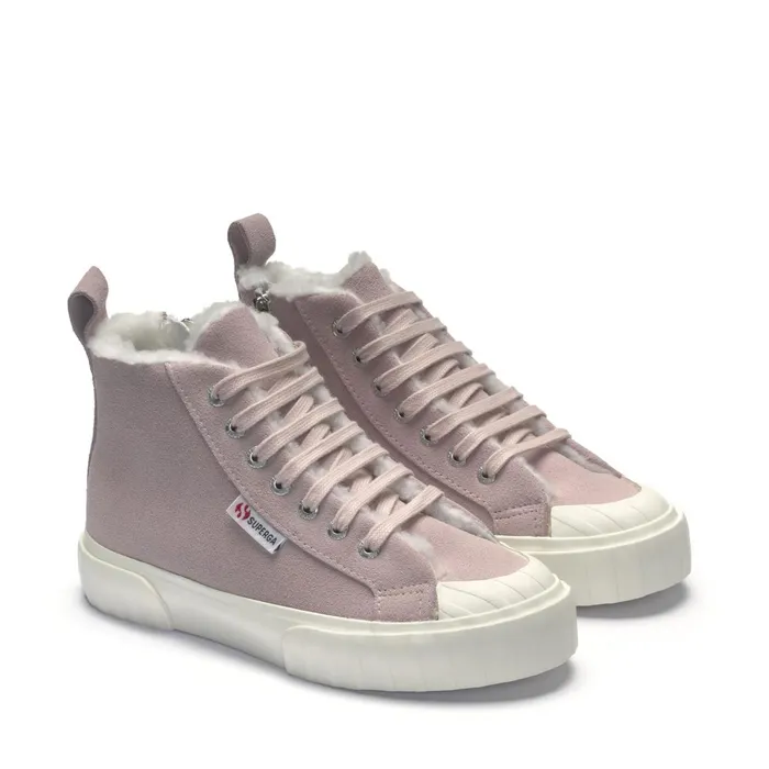 Kids Sneakers Kid Unisex 2696 KIDS STRIPE SUEDE Mid Cut VIOLET HUSHEDFAVORIO Superga High Top