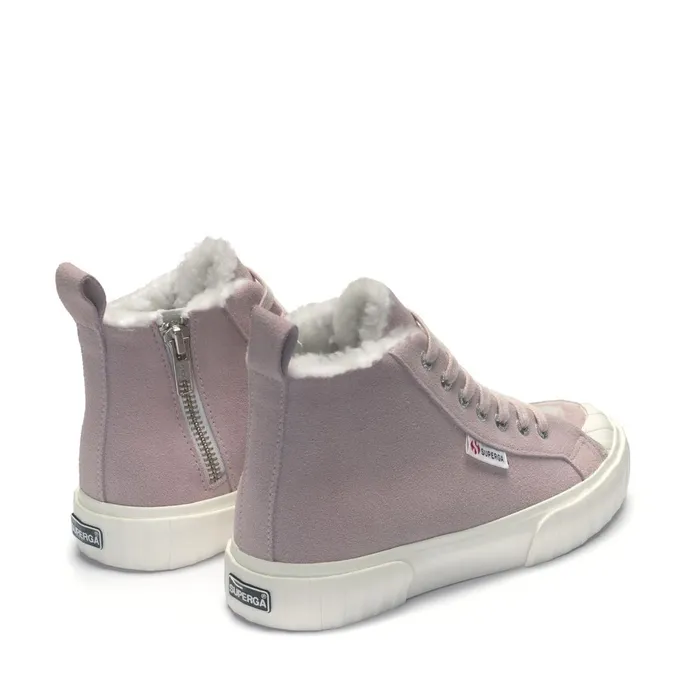 Kids Sneakers Kid Unisex 2696 KIDS STRIPE SUEDE Mid Cut VIOLET HUSHEDFAVORIO Superga High Top