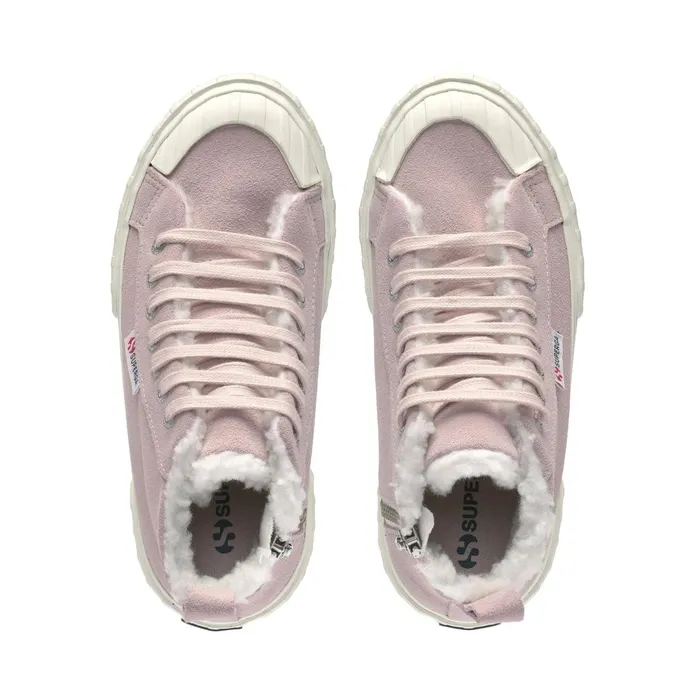Kids Sneakers Kid Unisex 2696 KIDS STRIPE SUEDE Mid Cut VIOLET HUSHEDFAVORIO Superga High Top