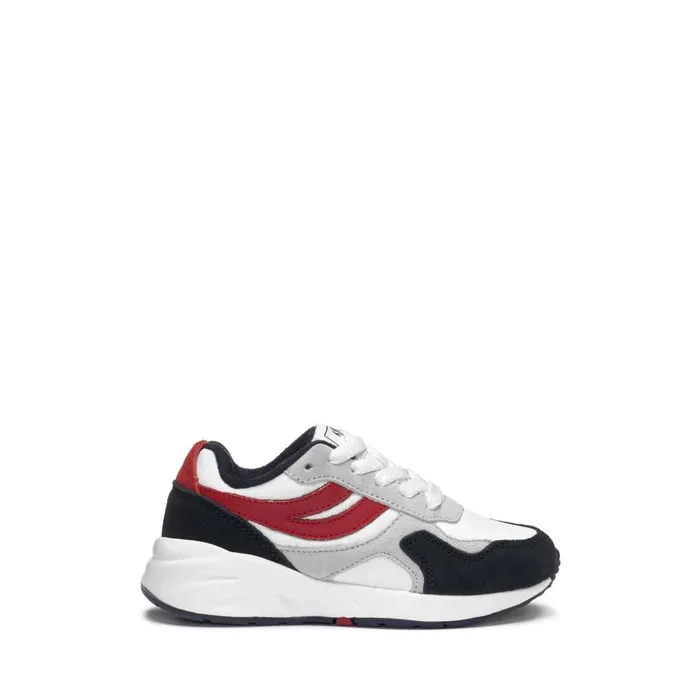 Kids Sneakers Kid Unisex 4073 KIDS TRAINING POLY SUEDE Low Cut BLUE NAVYREDGREY SILVER Superga Low Cut