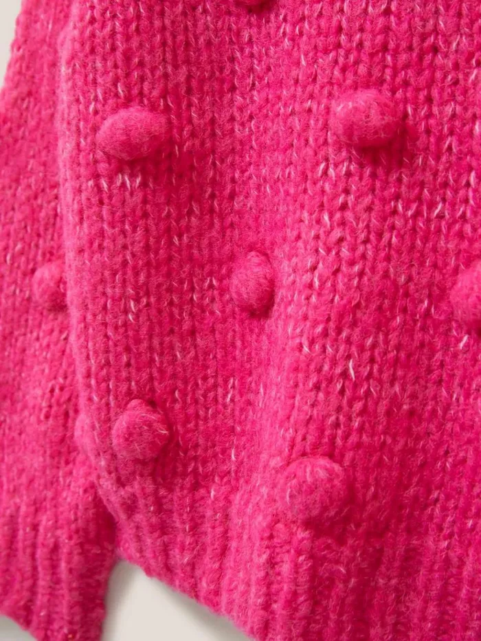 Kids SWEATS White Stuff Bobble Jumper Kids Bright Pink