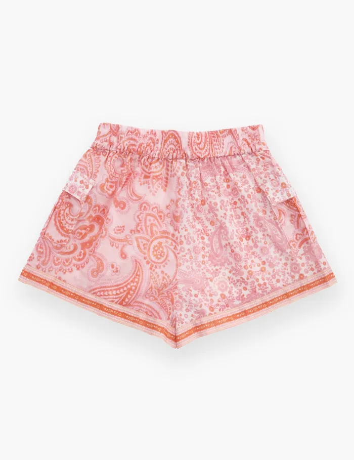 Kids Zimmermann Clothing Ottie Pocket Short Pink Paisley