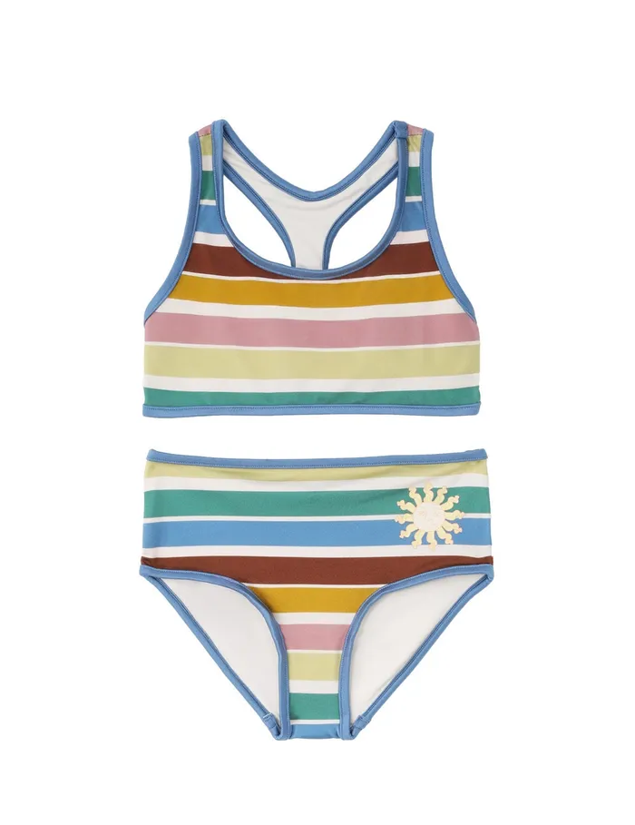 Kids Zimmermann Swimwear Everley Racer Bikini Multi Stripe