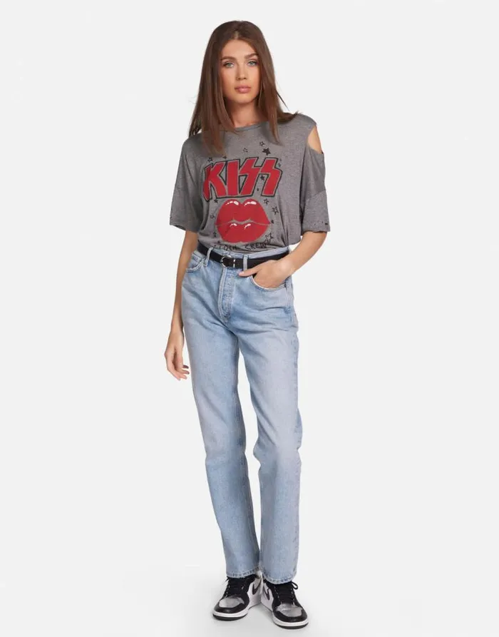Kierstyn KISS Local Crew Heather Grey Women Lauren Moshi Short Sleeve