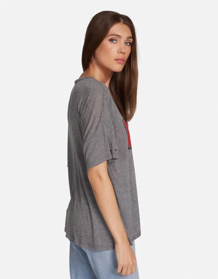 Kierstyn KISS Local Crew Heather Grey Women Lauren Moshi Short Sleeve