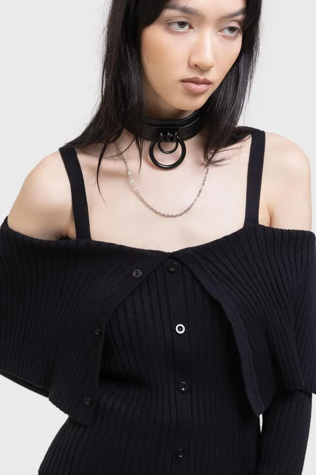 Killstar Basics Women Shadow Empress Knit Top