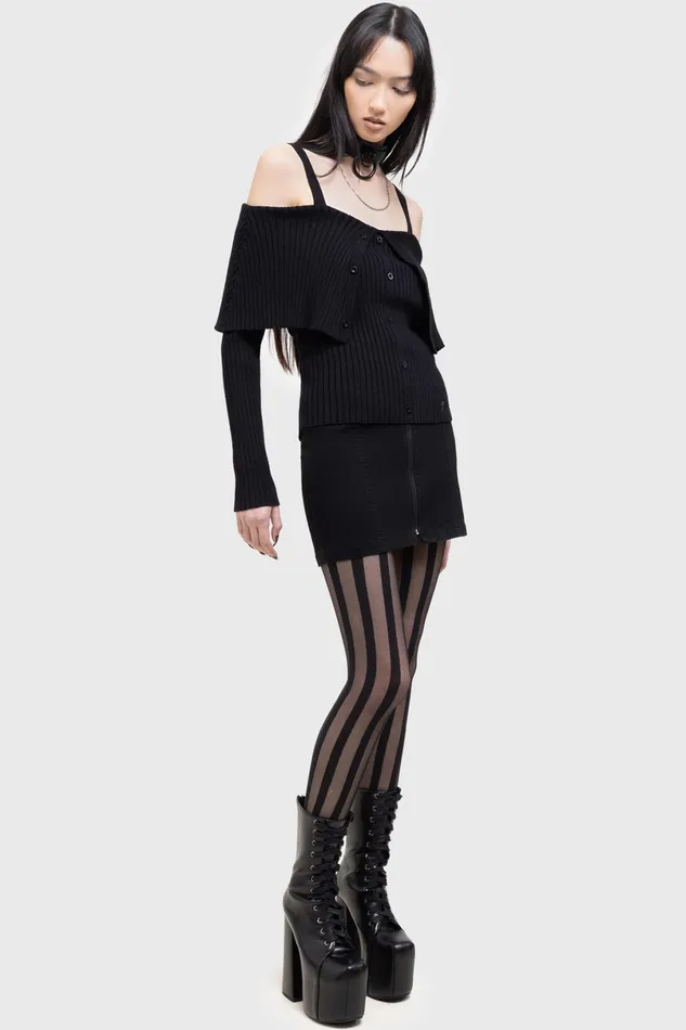Killstar Basics Women Shadow Empress Knit Top