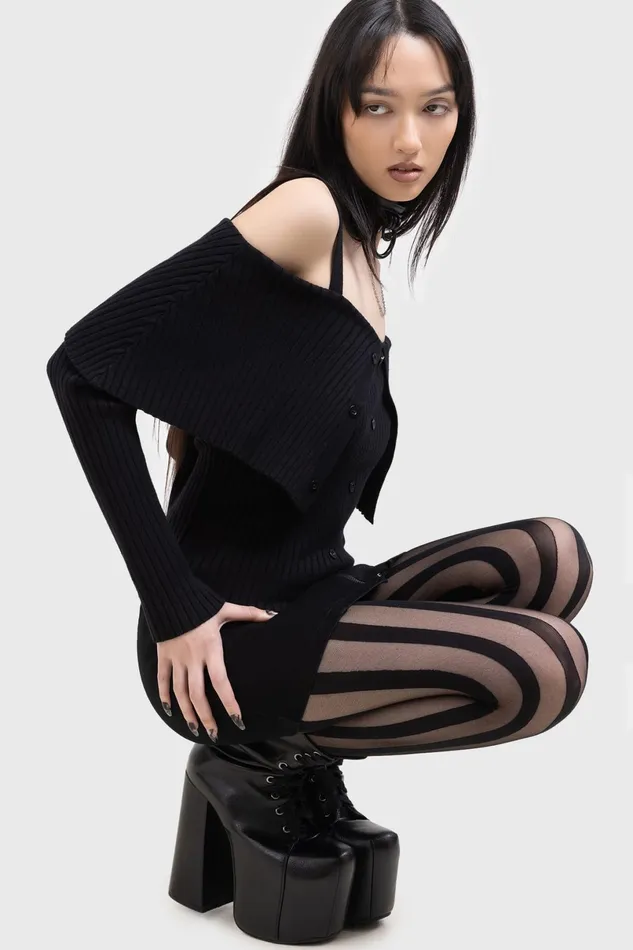 Killstar Basics Women Shadow Empress Knit Top