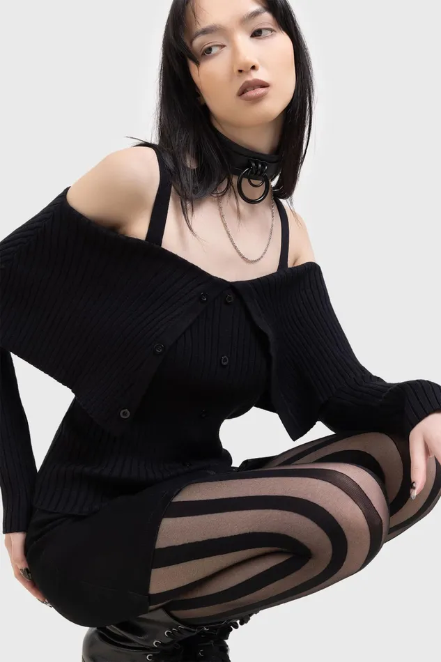 Killstar Basics Women Shadow Empress Knit Top