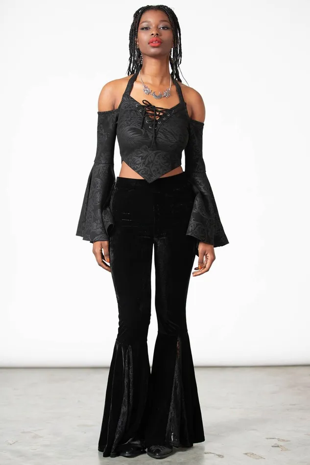 Killstar Crop Women Periwinkle Halter Crop Top