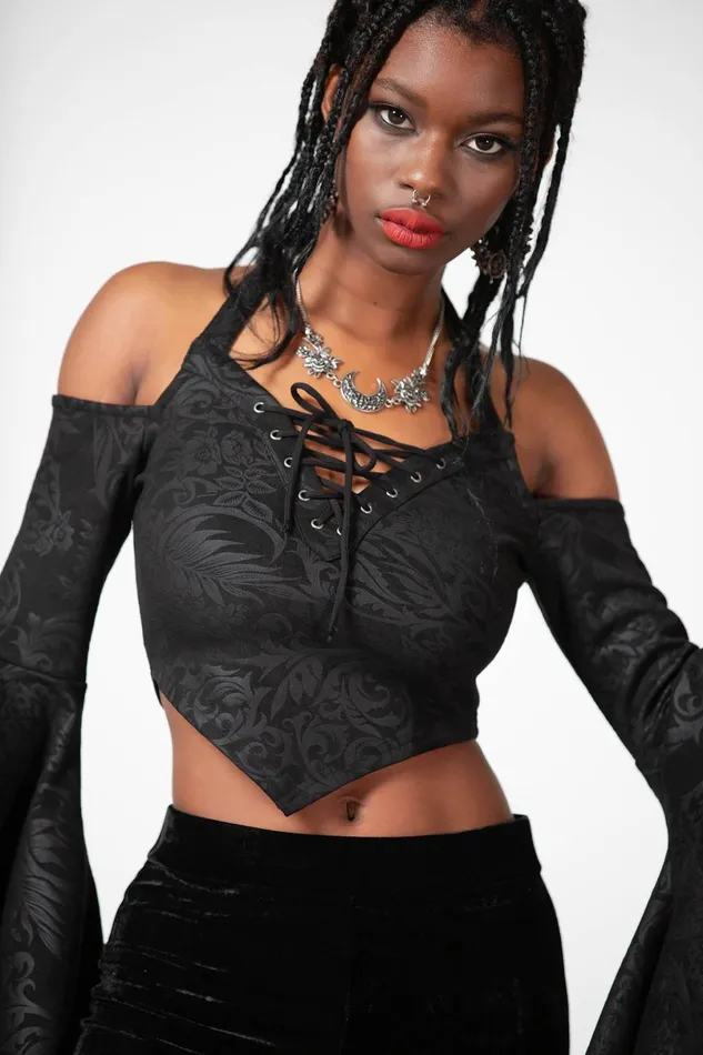 Killstar Crop Women Periwinkle Halter Crop Top