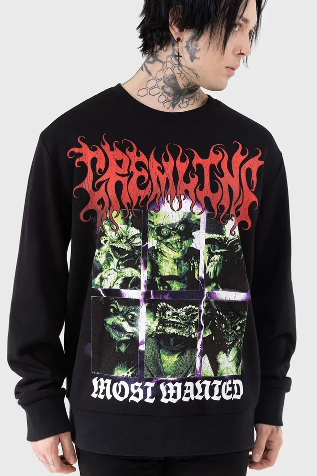 Killstar Graphic Tops Men Most Wanted Sweatshirt