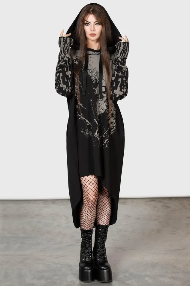 Killstar Hoodies Women Cross The Bear Longline Hoodie