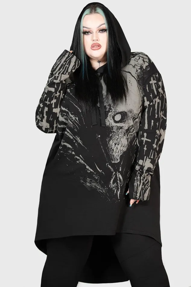 Killstar Hoodies Women Cross The Bear Longline Hoodie