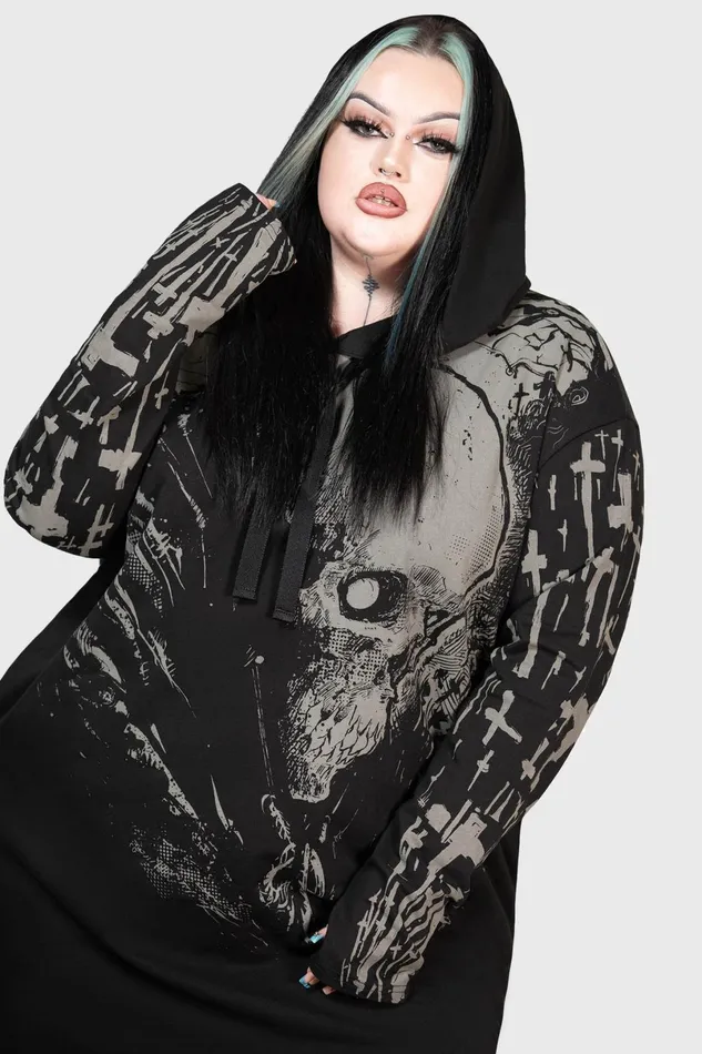 Killstar Hoodies Women Cross The Bear Longline Hoodie