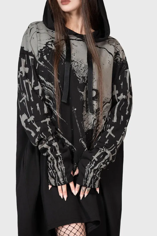 Killstar Hoodies Women Cross The Bear Longline Hoodie