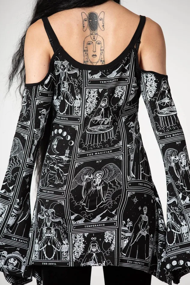 Killstar Long Sleeves Women Destiny ColdShoulder Top