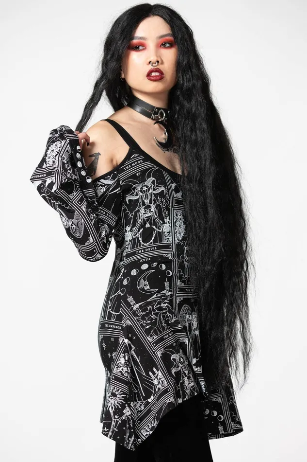 Killstar Long Sleeves Women Destiny ColdShoulder Top