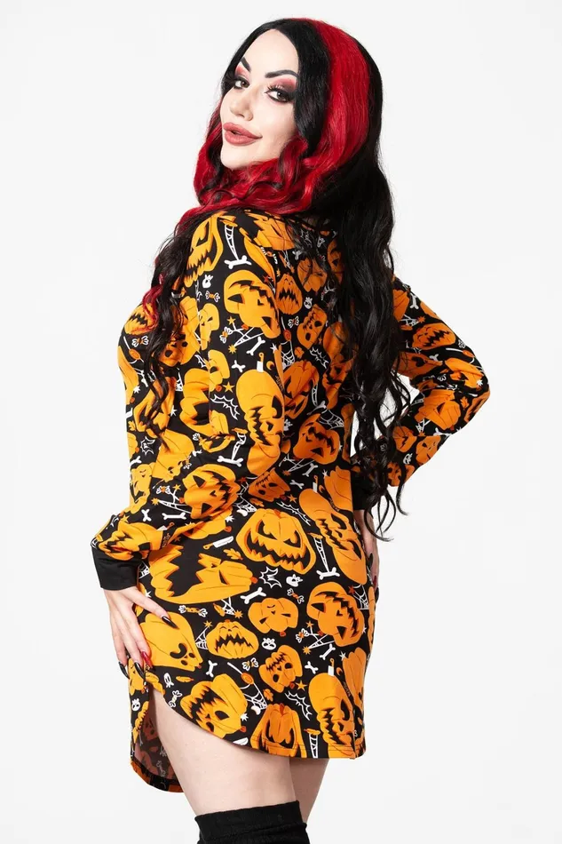 Killstar Loungewear Women Night Harvest Henley Dress