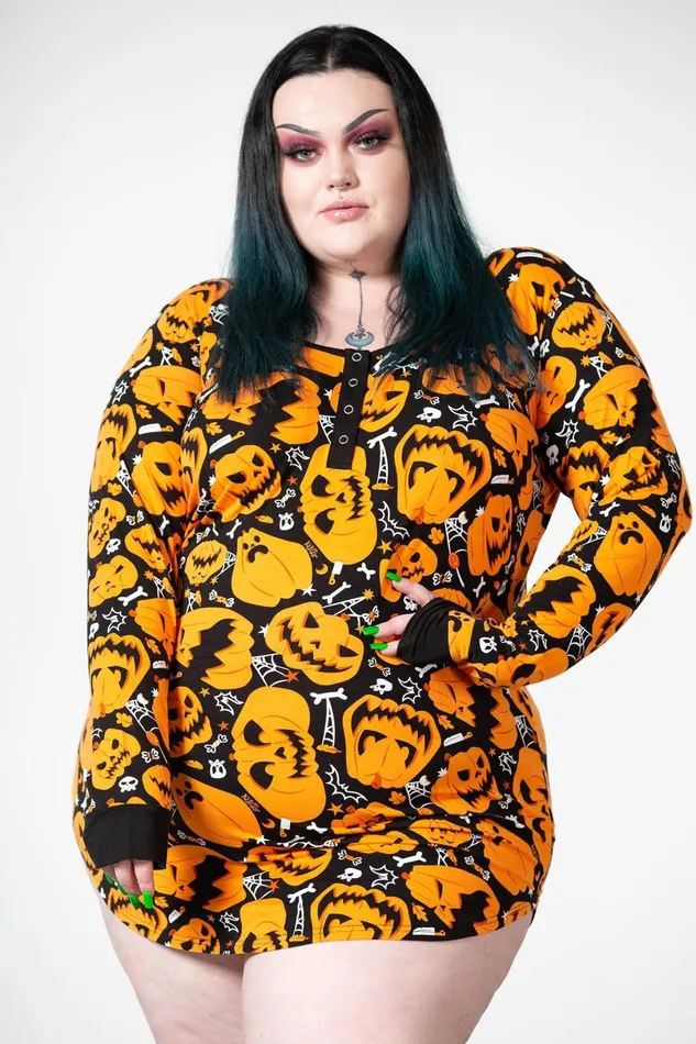 Killstar Loungewear Women Night Harvest Henley Dress
