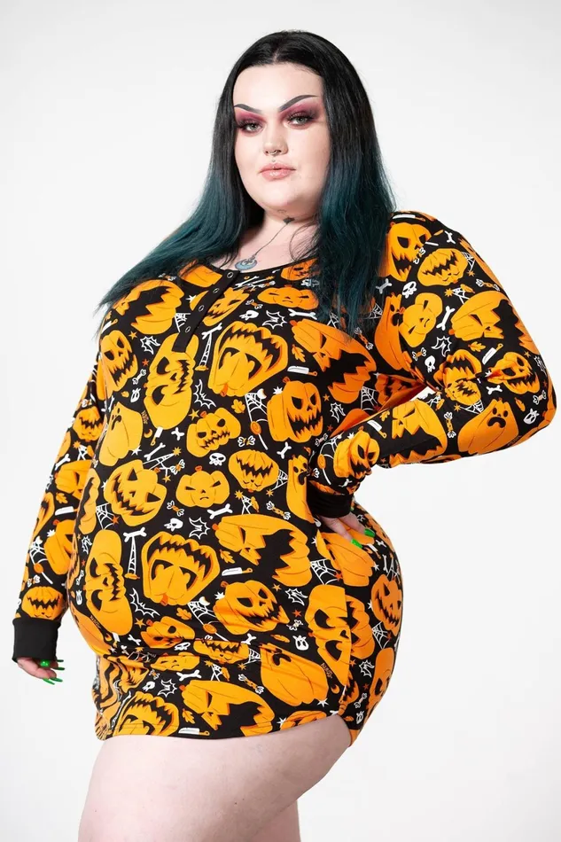 Killstar Loungewear Women Night Harvest Henley Dress