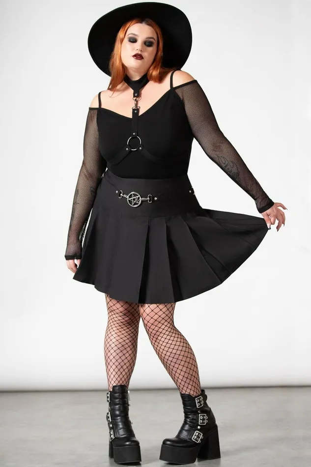 Killstar Mini Skirts Women Scary Pleated Skirt