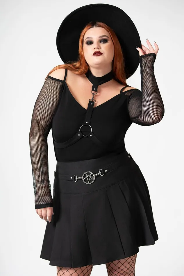 Killstar Mini Skirts Women Scary Pleated Skirt