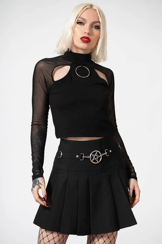 Killstar Mini Skirts Women Scary Pleated Skirt