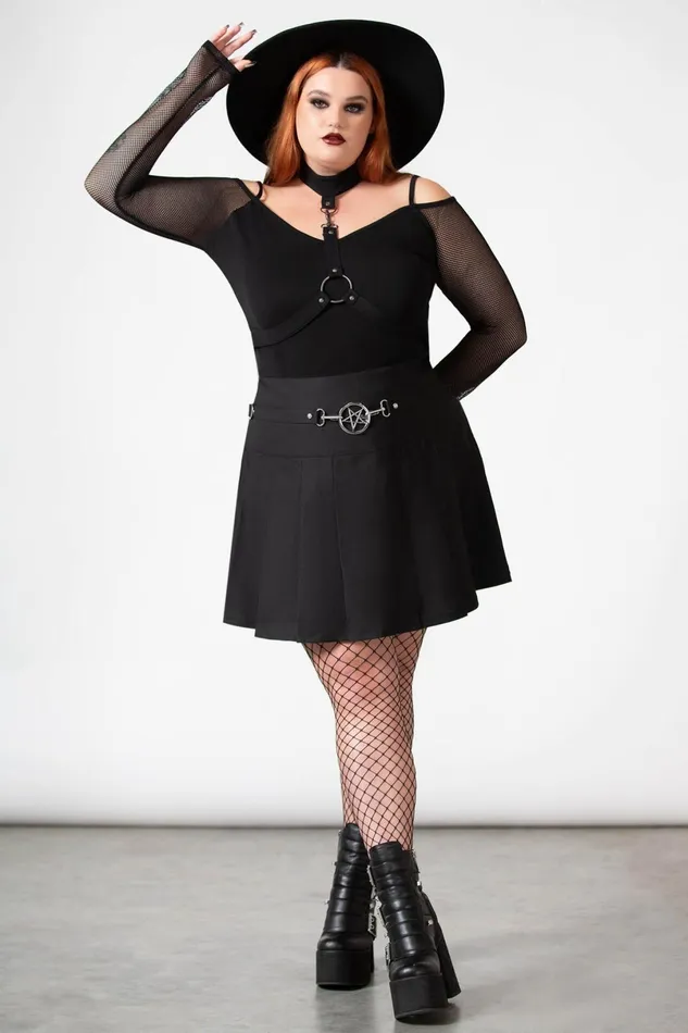 Killstar Mini Skirts Women Scary Pleated Skirt