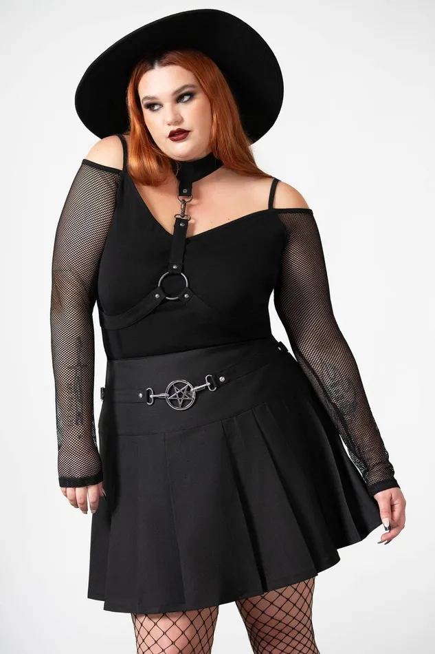 Killstar Mini Skirts Women Scary Pleated Skirt