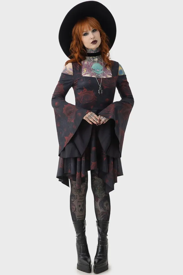 Killstar Mini Women Blood Rose Mini Dress