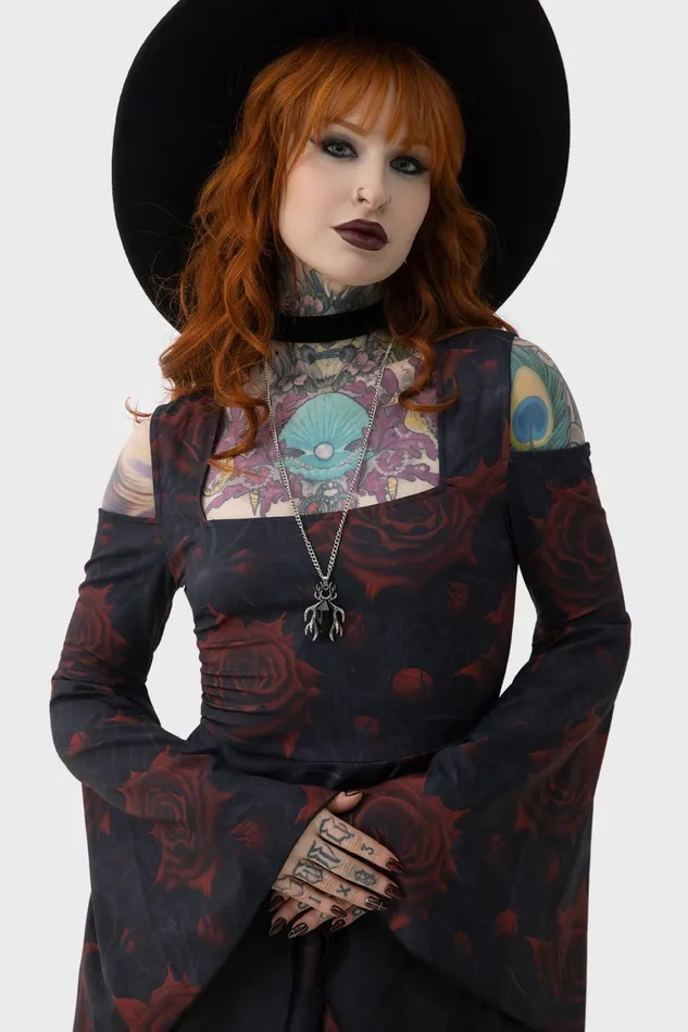 Killstar Mini Women Blood Rose Mini Dress