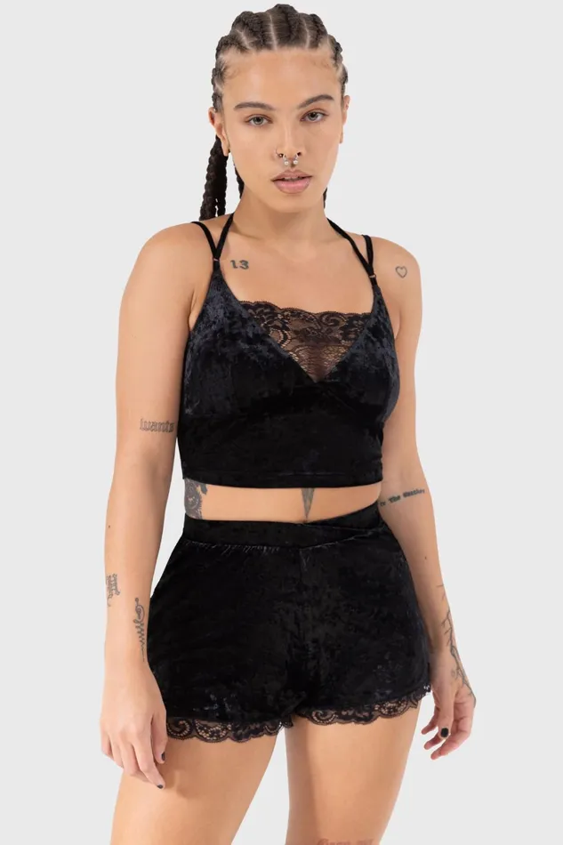 Killstar Shorts Women Burnt Obsidian Shorts