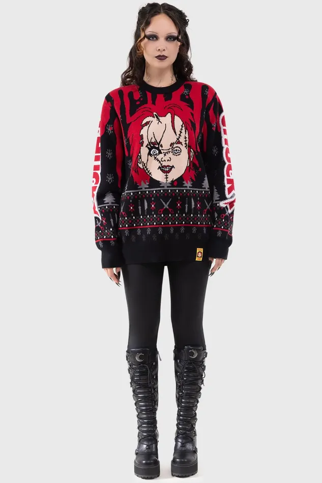 Killstar Sweaters Women Chucky Wanna Play Sweater