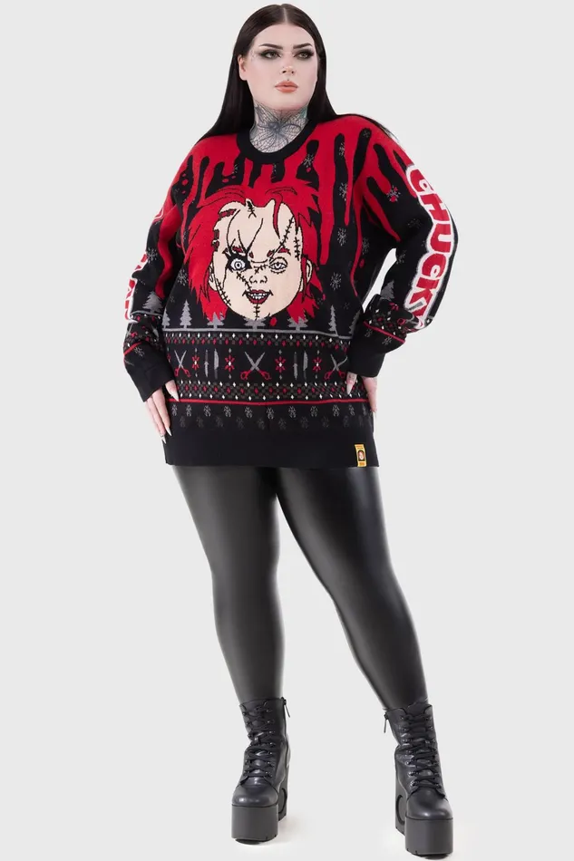 Killstar Sweaters Women Chucky Wanna Play Sweater