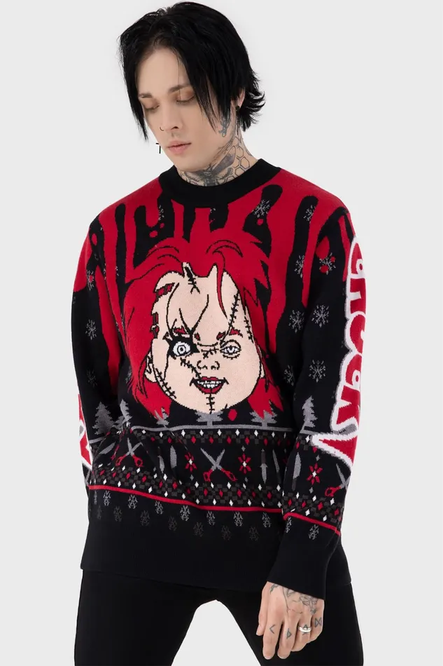 Killstar Sweaters Women Chucky Wanna Play Sweater