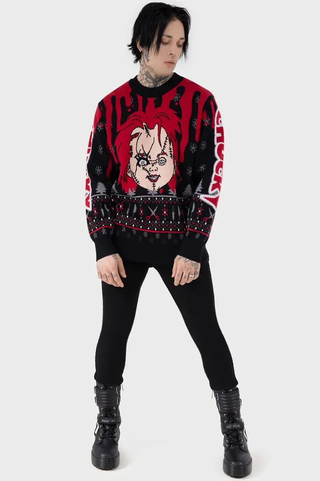 Killstar Sweaters Women Chucky Wanna Play Sweater
