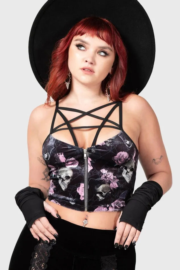 Killstar Velvet Women Lost In Sin Zip Top BLACKPINK